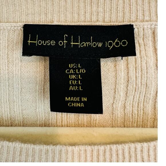 House of Harlow 1960 Crop Wool Cashmere Blend Sweater Sz Large - Picture 4 of 8